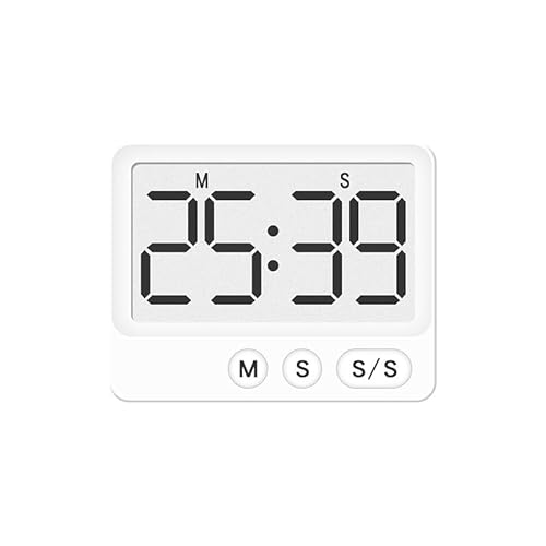 Xingdianfu Digitaler Timer Eieruhr digital Küchentimer, Stoppuhr, Countdown Countup bis 99.59 & LCD Display kurzzeitmesser für Lernen,Küchen, Büros, Sport (Weiß) von Xingdianfu