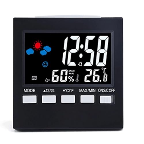 Xingdianfu LCD Digital Alarm Wecker Tischuhr wecker mit Temperaturanzeige + Kalender mit Blauer LED Hintergrundbeleuchtung - Innen- Datums- und Wochentagsanzeig von Xingdianfu