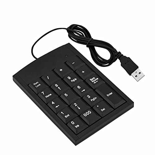 Xingdianfu Mini Zifferntastatur, Tragbare USB Ziffernblock, für Laptop Desktop Computer Pc, mit USB-Kabel 1,3 m Schwarz von Xingdianfu