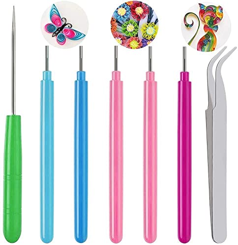 Xingdianfu Quilling Werkzeug Set, 7 Stücke Quilling Stifte Tool für Kunsthandwerk DIY Papier Blumen Kartenherstellung, Quilling Rolling Stift mit Piercer von Xingdianfu