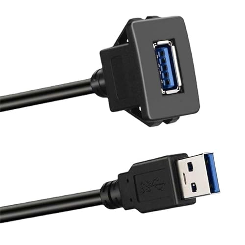 Xingdianfu USB 3.0 Armaturenbrett-Kabel Einbau Buchse Adapter Anschluss Verlängerung Kabel für KFZ Auto Motorrad Xingdianfu USB 3.0 Armaturenbrett-Kabel Einbau Buchse Adapter Anschluss Verlängerung Kabel für KFZ Auto Motorrad von Xingdianfu