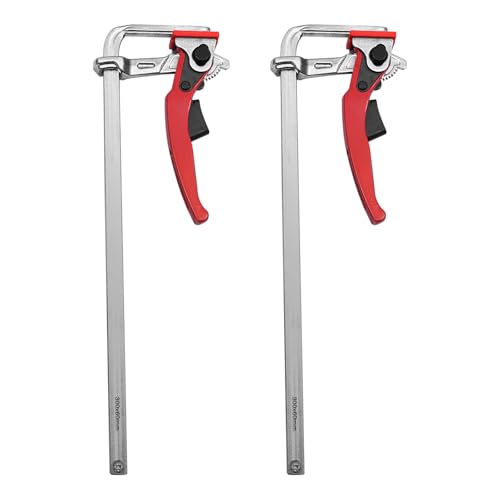 2er-Set Schnellspannzwingen 30cm, 396lbs Spannkraft, Ratschen Schraubzwingen für MFT-Tisch & Führungsschiene, Holzverarbeitung Werkzeug aus 40Cr Stahl, Schnelllösefunktion, Rot 2er-Set Schnellspannzwingen 30cm, 396lbs Spannkraft, Ratschen Schraubzwingen für MFT-Tisch & Führungsschiene, Holzverarbeitung Werkzeug aus 40Cr Stahl, Schnelllösefunktion, Rot von Xingfx