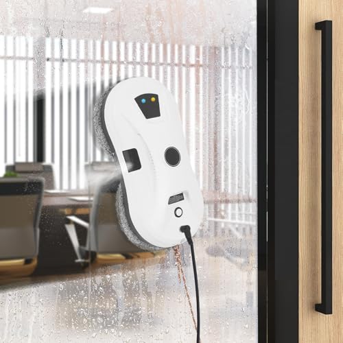 Fensterreinigungsroboter mit Fernbedienung & 3 Reinigungsmodi – Intelligenter Fensterputzroboter mit 2800Pa Saugkraft, Wassertank, Sicherheitsseil – für Glas & Fliesen von Xingfx