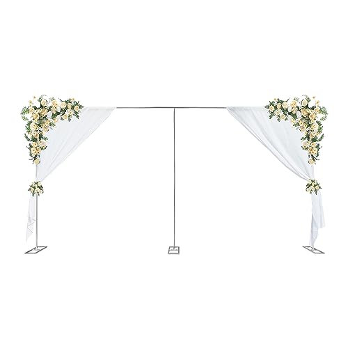 Verstellbarer Hochzeitsdeko Ständer 6x3m Silber(1-3m Höhe & 2-6m Länge), Metall Hintergrund Rahmen mit Stabiler Basis für Hochzeit/Geburtstag Fotowand/Valentinstag Event von Xingfx