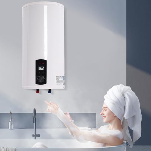 Warmwasserspeicher 2000W 220V Elektrischer Tank-Wassererhitzer Warmwasserboiler Durchlauferhitzer mit Handbrause und Digitaler Temperaturanzeige für Küchen, Toiletten, Friseursalons (45L) von Xingfx