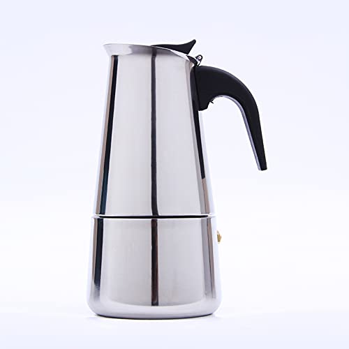 Xingfx Espressokocher mit Elektroherd – 300ml Edelstahl Mokkakanne für 6 Tassen – 500W Heizplatte mit 5 Temperaturstufen – Für Zuhause/Büro/Reisen – EU-Stecker von Xingfx