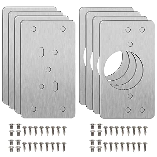 8 Stück Scharnier Reparaturset für Schränke, Edelstahl Scharnier Reparaturplatte Befestigungsplatte, 35mm Becher Topfscharnier Reparaturplatte gelten Kleiderschrank Falttür Schrank Holzmöbel von Xinghua