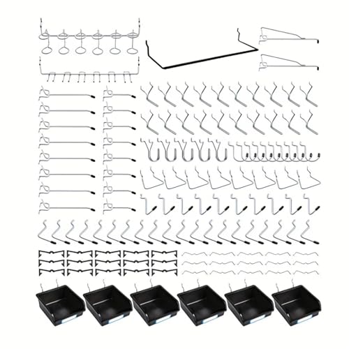 Xinglongs Stecktafel-Hakensortiment, 2er-Set, Stecktafel-Organisationszubehör, Stecktafel-Haken-Set für die Organisation verschiedener Werkzeuge, 188-teiliges Set von Xinglongs