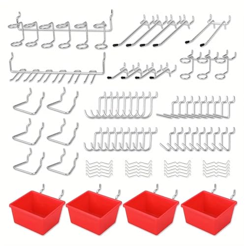 Xinglongs Stecktafel-Hakensortiment, 2er-Set, Stecktafel-Werkzeug-Organizer, 2,5 cm Lochabstand, Stecktafel-Zubehör, Organizer-Set, 84-teiliges Set von Xinglongs