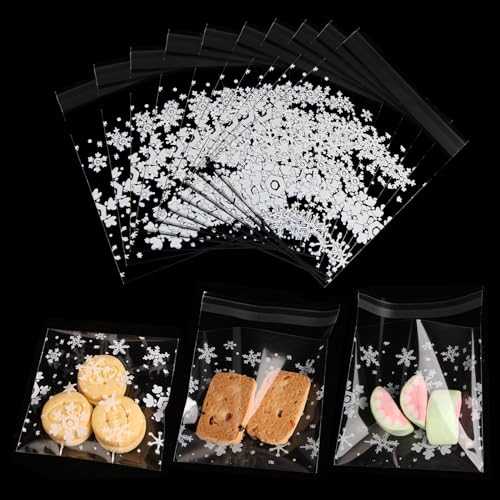 100 Stück kekstüten klein Cellophantüten Klar Selbstklebend Klein Plätzchentüten Süßigkeiten Tüten Kleine Plastiktüten für Bäckerei, Kekse, Süßigkeiten, Geschenk (10 x 10 cm) von Xingrun