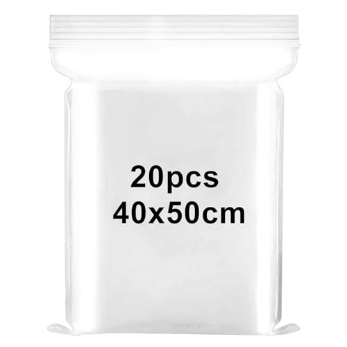 Druckverschlussbeutel zip beutel 40x50cm Verschließbare Plastiktüten Zip Beutel Groß Wiederverschließbare Plastikbeutel, Verdickung Haltbar, Anwendbar Bastelbedarf, Kleideraufbewahrung 20 Stück Druckverschlussbeutel zip beutel 40x50cm Verschließbare Plastiktüten Zip Beutel Groß Wiederverschließbare Plastikbeutel, Verdickung Haltbar, Anwendbar Bastelbedarf, Kleideraufbewahrung 20 Stück von Xingrun