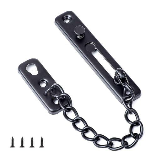 Door Chain Lock Türkette aus Edelstahl Tür Sicherheitskette Edelstahl Türsicherheitskette Türkettenschloss Türsicherung Kettenschloss mit Schrauben für Hotel Familie Innentüren Türen Fenster(Schwarz) Door Chain Lock Türkette aus Edelstahl Tür Sicherheitskette Edelstahl Türsicherheitskette Türkettenschloss Türsicherung Kettenschloss mit Schrauben für Hotel Familie Innentüren Türen Fenster(Schwarz) von Xingrun
