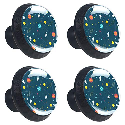 Runde Möbelknöpfe Planeten Außerirdische Erde Möbelknöpfe Kinderzimmer 4 Stück Schubladenknöpfe Kristall Schranktürknöpfe Dekorative Möbelgriff für Kommode Schrank Schublade 3.5×2.8CM von Xingruyun