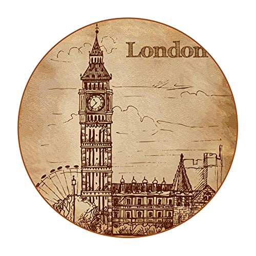 Untersetzer für Getränke Retro-London Untersetzer für Gläser 6er Set Design Glasuntersetzer Leder Coaster fur Glas Tassen Teetasse 11x11 cm von Xingruyun