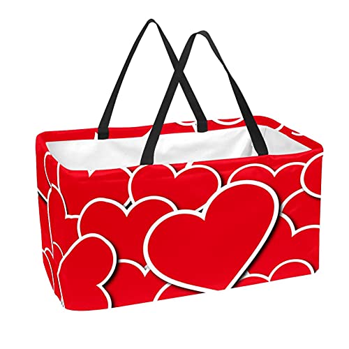 Wäschekorb Rote Herzen Aufbewahrungskorb Wasserdicht Wäschebox Für Spielzeug Bücher Kleidung 56x29x32 cm von Xingruyun