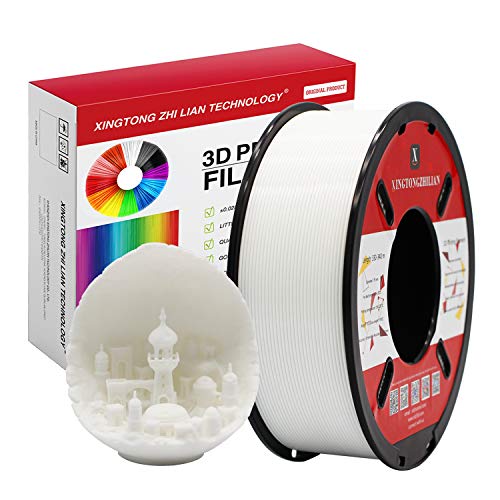 PLA 3D Drucker Filament 1.75mm 3D-Druckmaterialien für 3D Stift Druck Maßgenauigkeit +/- 0.02mm, Farbe Weiß 1kg / Spule von XINGTONGZHILIAN