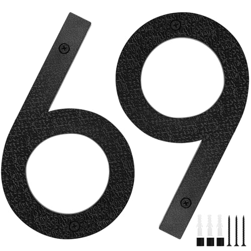 Hausnummer Schwarz, 20cm Hausnummern Groß, Schwebender Hausnummernschild, Straßennummer Türnummer aus ABS Kunststoff in 3D Effekt für Bürotüren, Briefkästen, Garagen (Ziffer 6/9) von Xingwenhao