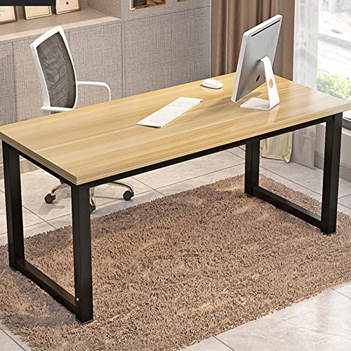 Computertisch: Computer-Schreibtisch für Zuhause, Büro, Esstisch, Spieltisch für Zuhause, Büro, Schreibstudium, Arbeitsplatz, Holz und Metall von Xinhaihui