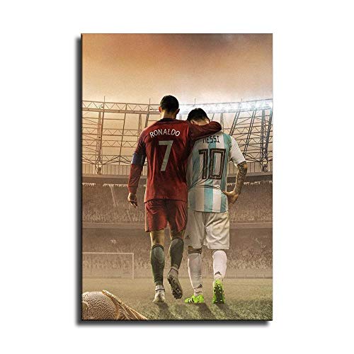 Messi y Cristiano Ronaldo Leinwand-Kunst-Poster und Wandkunstdruck, modernes Familienschlafzimmerdekor-Poster von Xinhong