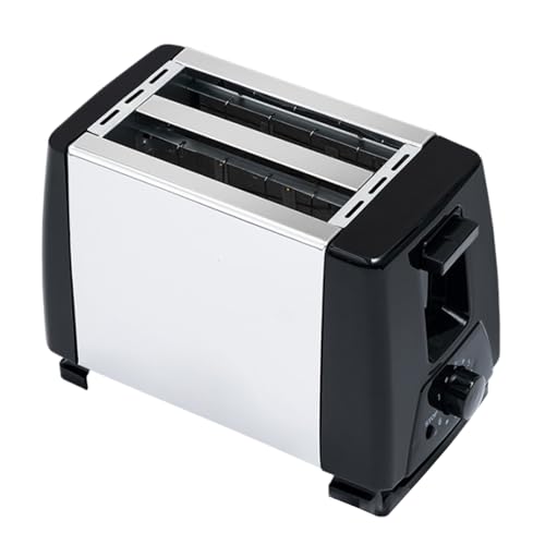 2 Edelstahl Toaster - Kompaktes elektrisches Frühstücksgerät mit schwarzem Gehäuse | Brotwärmer für Croissants, Bagels, Waffeln, Gebäck, Sandwiches Easy Clean Toaster mit Bräunungskontrolle von Xinhuju