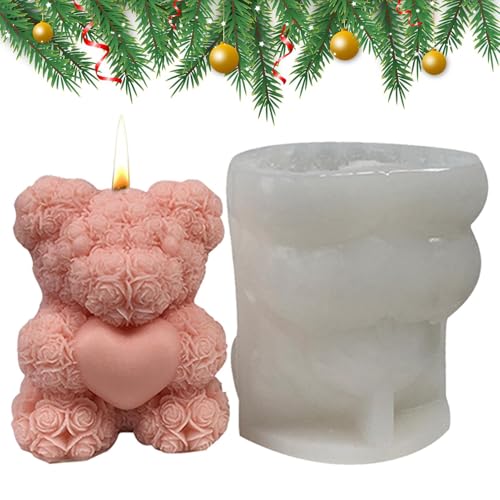 Bären Silikonform - 3D -enformen, flexible einfache Freisetzung, haltbares kreatives Design für handgefertigtes Handwerk | Bär DIY -Enthusiasten Anfängerprofis Duft Kerzen Schokolade von Xinhuju