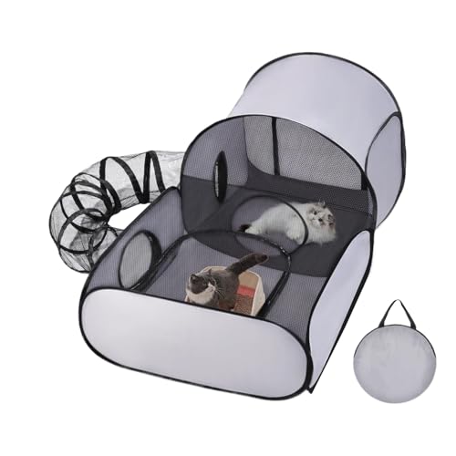 Cat Run -Gehäuse - tragbar, im Freien, zusammenklappbar, eingezäunt, | Cat Play -Gehege für Natur im Freien mit leichtem Design, Faltbarer Lauf für kleine Tiere, Kaninchen, Welpen, sicheres Hau Cat Run -Gehäuse - tragbar, im Freien, zusammenklappbar, eingezäunt, | Cat Play -Gehege für Natur im Freien mit leichtem Design, Faltbarer Lauf für kleine Tiere, Kaninchen, Welpen, sicheres Hau von Xinhuju