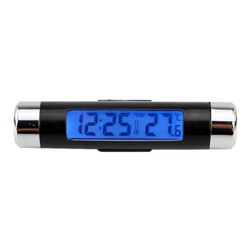 Genauige Uhr für Luftauslass - Dashboard -Uhr, Temperaturmessgeräte | Compact 2-in-1 Digital Car Takt mit blauem Hintergrundbeleuchtung für das Dashboard-Montage, Multifunktionsfahrzeugzeitzubehör von Xinhuju