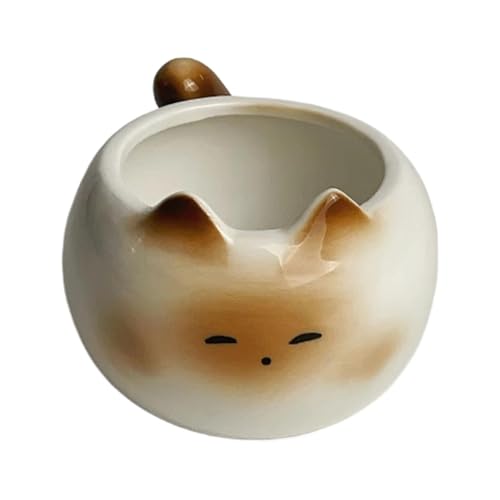 Katze Kaffeetasse - süße Kätzchen -Teetasse, 210 ml Cartoon Wasserbecher | Entzückende Milchgetränke, tragbare Getränkebecher, neuartige Katzenflasche, leichte Tee Tasse, dekorative Kaffeezubehör für von Xinhuju