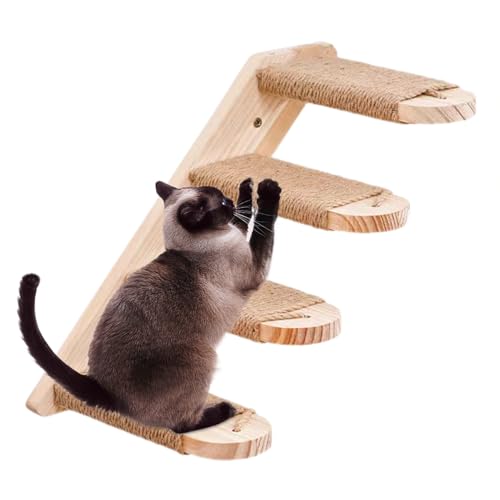 Katzenwandkletterregal - Innenholzkatze und Treppe aus Kiefern | Sichere Wandmöbel zum Spielen, Springen, Ruhemieren, vertikaler Raum für Katzen, Stufenplattform für Aufstiegsaktivitäten, Haustierdeko Katzenwandkletterregal - Innenholzkatze und Treppe aus Kiefern | Sichere Wandmöbel zum Spielen, Springen, Ruhemieren, vertikaler Raum für Katzen, Stufenplattform für Aufstiegsaktivitäten, Haustierdeko von Xinhuju
