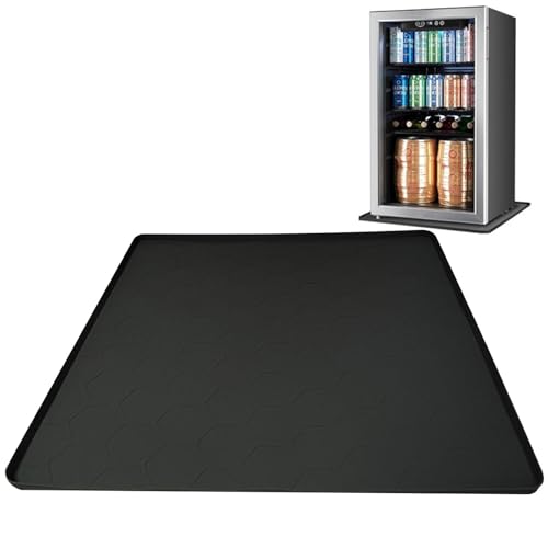 Kühlschrank-Schutzmatte – Waschmaschinen-Bodenpolster, Unter-Geräte-Bodenpolster | Silikonmatte mit erhöhtem Rand, kompakte Kühlschrank-Silikonmatte, leicht zu reinigende Bodenmatte für Waschmaschine von Xinhuju