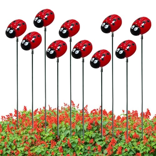 Ladybug Gartendekoration Stakes - farbenfrohe 10 -pcs -Pflanzen -Picks Set, langlebige wetterfeste Metallhofschilder mit lustigen Designs | Dekorative Einsätze im Freien für Rasen Terrasse Hinterhof B Ladybug Gartendekoration Stakes - farbenfrohe 10 -pcs -Pflanzen -Picks Set, langlebige wetterfeste Metallhofschilder mit lustigen Designs | Dekorative Einsätze im Freien für Rasen Terrasse Hinterhof B von Xinhuju