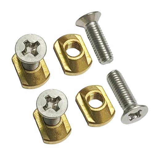 M8 Hydrofoil Mounting T-Nuts – Gebäude aus massivem Messing, rustfreie Oberfläche. 4 Stück | hochfeste Spurmuttern, universelle Ersatzklammern für Paddelbretter, Bretter von Xinhuju