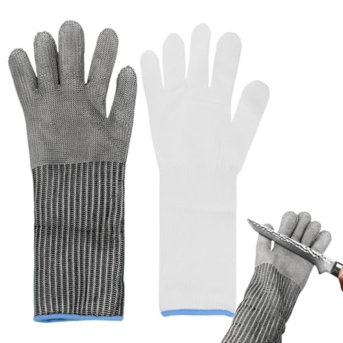 Metallhandschuh - resistente Handschuhe, Sicherheitshandschuhe | Edelstahl -Mesh -Anti -Schneider -Handschutz, Küchenschnitzmutcher Holzschnitzhandschuhe zum Schneiden von Gartenhaus Industriearbeit G von Xinhuju