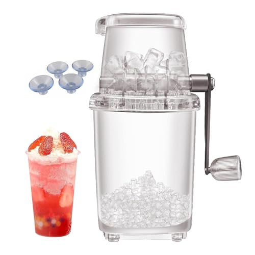 Rasierte Eismaschine - Haushaltshandbuch Eisbrecher für Schneekegel und Slush | Handkurbel Eisrasierer für Heimküche, Partys, Strandveranstaltungen | Tragbare rasierte Eismaschine für Sommererfrischun von Xinhuju