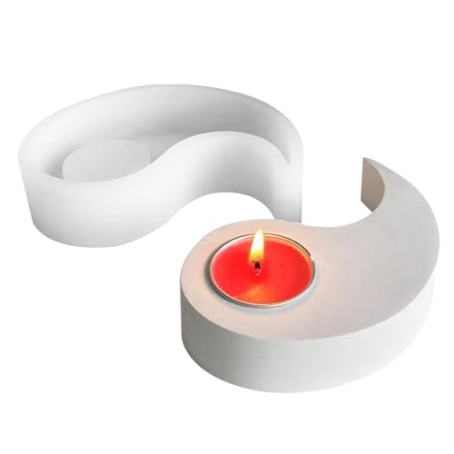 Tai-Chi-Kerzenform – Bagua-Bastelzubehör, duftende Bastelkunst-Silikonform | Yin und Yang Silikon-Kerzengefäße aus Beton, kreative Duftkunst für die Inneneinrichtung von Xinhuju