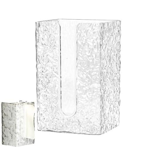 Xinhuju Taschentuchbox-Halter zur Wandmontage – Taschentuchbox-Deckel im Wasserwellen-Design, transparent, selbstklebend, kreativ, für Kosmetiktuchbox im Wohnzimmer von Xinhuju