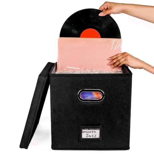 Vinyl-Schallplatten-Aufbewahrungsbox – Aufbewahrungsbox, tragbarer Schallplatten-Organizer, Schallplatten-Organizer, Aufbewahrung mit Deckel und Griff, zum Sammeln von wertvollen Alben Vinyl-Schallplatten-Aufbewahrungsbox – Aufbewahrungsbox, tragbarer Schallplatten-Organizer, Schallplatten-Organizer, Aufbewahrung mit Deckel und Griff, zum Sammeln von wertvollen Alben von Xinhuju