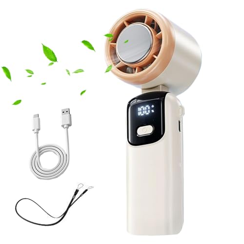 Xinhuju Aufladbarer Handventilator - Wiederaufladbarer Kühlventilator - Digitaler Luftkühler mit Anzeige Zubehör für heiße Wetter für Jugend Camping Angeln Reisen und Outdoor von Xinhuju