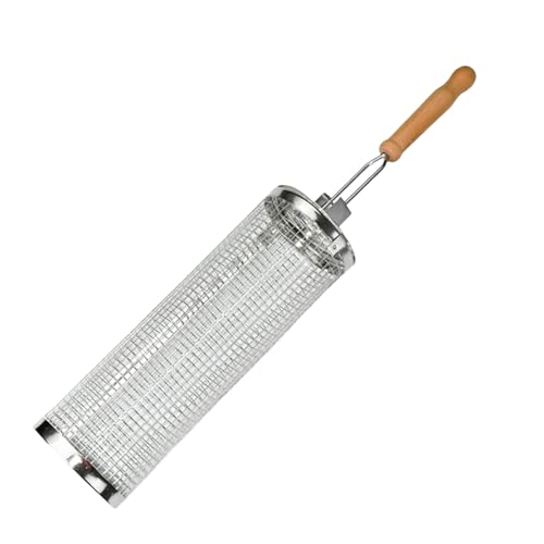 Xinhuju Barbecue Net Cage - Grillzylinderzubehör, Rotatoren -Lebensmittelhalter | Langlebige Outdoor -Koch -Mesh -Trommel, Feuerstelle Korb für Hühnerfisch Kabobs Maiswurst -Bratpflegemittel von Xinhuju