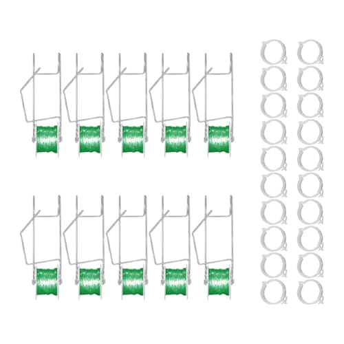 Xinhuju Rebstützhaken - Tomatenrollen -Clips, Gartenpflanze Twine | Tomatenwalze 15 m langlebige Schnur, Weinstütze 10pcs mit 20 Clips für Gewächshaus - Kletterpflanzen im Freien Gartenarbeit Xinhuju Rebstützhaken - Tomatenrollen -Clips, Gartenpflanze Twine | Tomatenwalze 15 m langlebige Schnur, Weinstütze 10pcs mit 20 Clips für Gewächshaus - Kletterpflanzen im Freien Gartenarbeit von Xinhuju