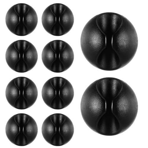 10 Stück Kabelhalter Selbstklebend Kabelhalterung Kabelbefestigung Ladekabel Halterung Vielzwecke Kabelführung Kabel Organizer Kabelclips für USB Ladekabel Netzkabel Schreibtisch Ladekabeln (Schwarz) von Xinjoduz