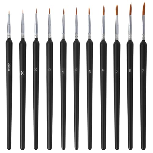 11 Stück Feine Detail Pinsel Acryl Schwarz Malpinsel Miniatur Pinselset Malen Nach Zahlen Künstlerpinsel Miniaturen Pinsel Detailpinsel Set für Aquarell Detaillierung Nägel Kunst Künstler 11 Stück Feine Detail Pinsel Acryl Schwarz Malpinsel Miniatur Pinselset Malen Nach Zahlen Künstlerpinsel Miniaturen Pinsel Detailpinsel Set für Aquarell Detaillierung Nägel Kunst Künstler von Xinjoduz