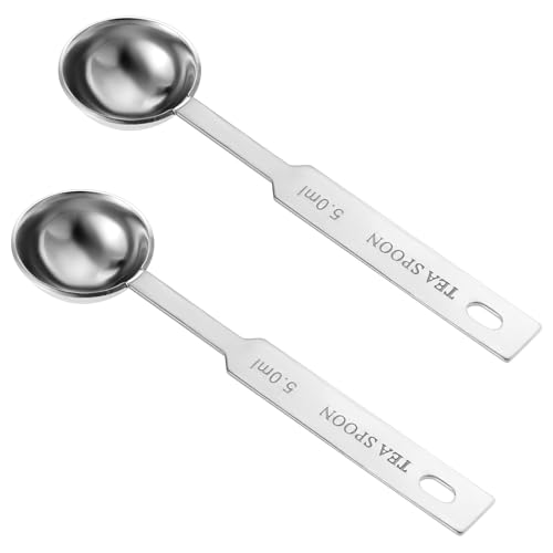 2 Stück Kaffeelot, Edelstahl Kaffeemesslöffel, Kaffeelöffel mit Langem Griff 5ml Kaffee Dosierlöffel Kaffeepulver Löffel Runder Kaffee Löffel zum Abmessen von Kaffee Puderzucker Milch 2 Stück Kaffeelot, Edelstahl Kaffeemesslöffel, Kaffeelöffel mit Langem Griff 5ml Kaffee Dosierlöffel Kaffeepulver Löffel Runder Kaffee Löffel zum Abmessen von Kaffee Puderzucker Milch von Xinjoduz