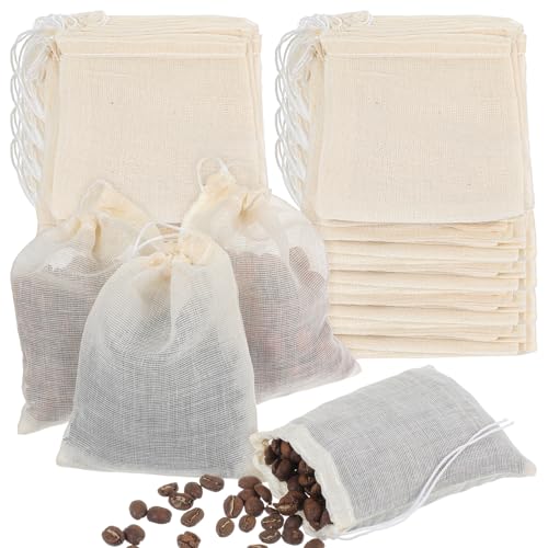 50 Stück Kleine Säckchen 10 X 8 cm Gewürzbeutel Gewürzsäckchen zum Mitkochen Wiederverwendbare Teebeutel mit Kordelzug Stoffbeutel Klein für Tee Kaffee Gewürze 50 Stück Kleine Säckchen 10 X 8 cm Gewürzbeutel Gewürzsäckchen zum Mitkochen Wiederverwendbare Teebeutel mit Kordelzug Stoffbeutel Klein für Tee Kaffee Gewürze von Xinjoduz