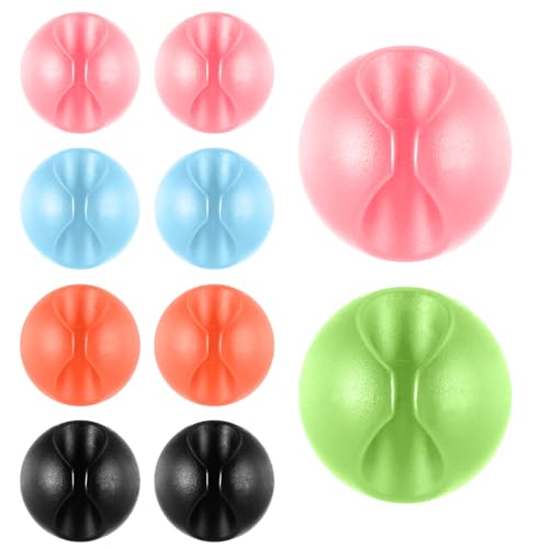 Kabelhalter 10 Stück Kabelhalterung Kabelbefestigung Selbstklebend Ladekabel Halterung Vielzwecke Kabelführung Kabel Organizer Kabelclips für USB Netzkabel Audiokabel Schreibtisch (Mehrere Farben) von Xinjoduz