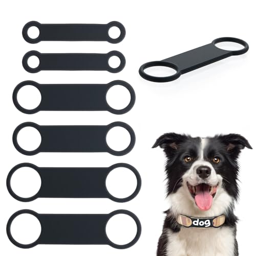 Personalisierte Hunde- und Katzenmarke, Gummiband, Ersatz-Silikon, elastische Halterung für Haustierhalsband, zum Aufschieben, Namensschild, leise, geräuschlos, Befestigung für Welpen, Kätzchen von Xinjoduz