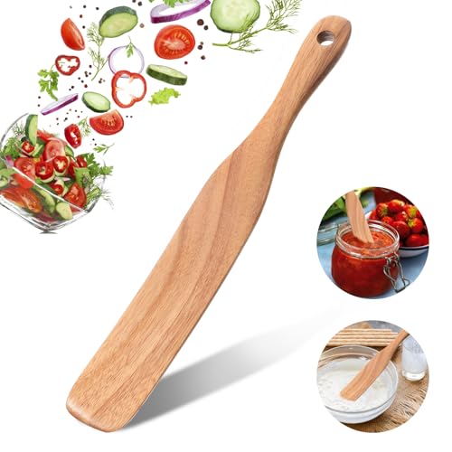 26cm Sauerteig Spatel Holz Sauerteig Spachtel Pfannenwender Kochlöffel Holz Rührspatel Spurtle Sauerteigspatel Rührgerät Spatel Küchenutensilien Spachtel für Starter Kochen Brotteig Schneebesen von Xinjoduz