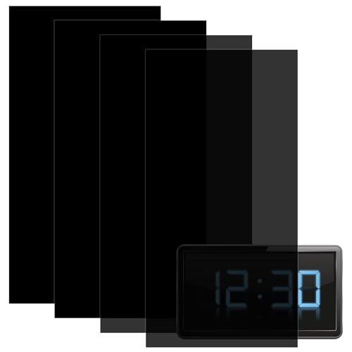 Xinjoduz 4 Blätter LED Licht Dimmer Folie Tönungsfolie Schwarz Verdunkelungsfolie Selbstklebend Lichtdimmer Aufkleber Abdunklungsfolie für Lichtwecker Router Fernseher Elektronikgeräte Kabelbox von Xinjoduz