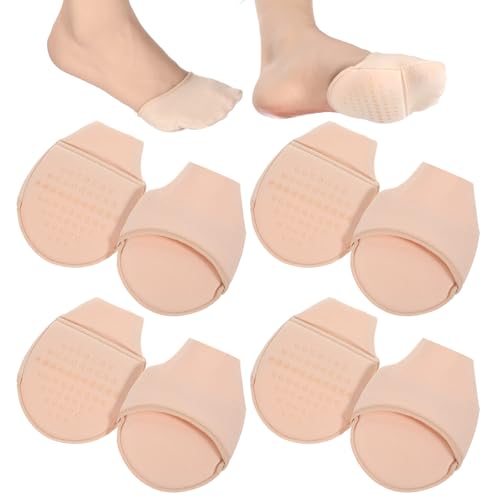 Xinjoduz 4 Paar Vorfußpolster Atmungsaktive Ballenpolster Vorfuß Halbe Socken Unsichtbarer Fusspolster Pads Vorfußsocken für Absatzschuhe Damen Ballet Heels Hochzeitsschuhe von Xinjoduz