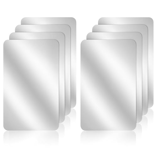 Xinjoduz 8 Stück Spiegel Klein 10x16 cm Spiegelfliesen Selbstklebend Klebespiegel Acrylspiegel Wandspiegel Klebespiegel Quadratische Mirror für Die Wand DIY Deko Badezimmer Schrank von Xinjoduz